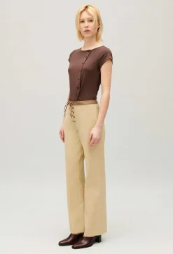 Claudie Pierlot Two-Tone Lace-Up Trousers*Women Jeans And Trousers