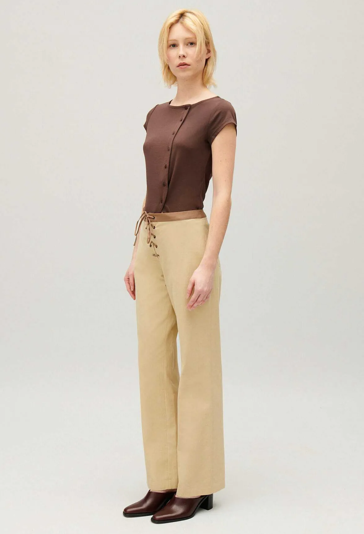 Claudie Pierlot Two-Tone Lace-Up Trousers*Women Jeans And Trousers