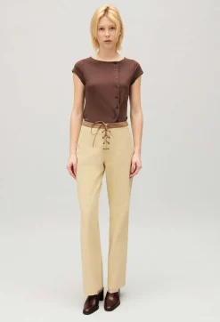 Claudie Pierlot Two-Tone Lace-Up Trousers*Women Jeans And Trousers
