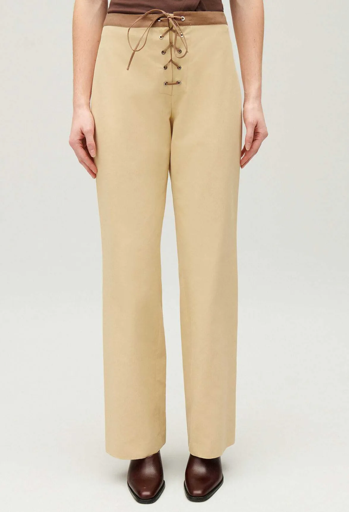 Claudie Pierlot Two-Tone Lace-Up Trousers*Women Jeans And Trousers