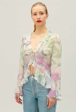 Claudie Pierlot Watercolour Print Silk Blouse*Women Tops And Shirts