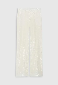 Claudie Pierlot White Sequinned Trousers*Women Jeans And Trousers