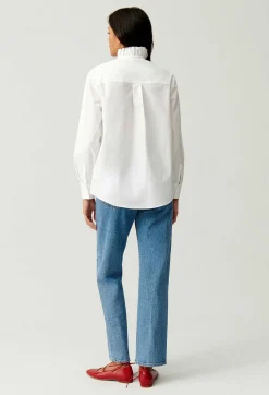 Claudie Pierlot White Shirt With Ruffled Collar*Women Tops And Shirts