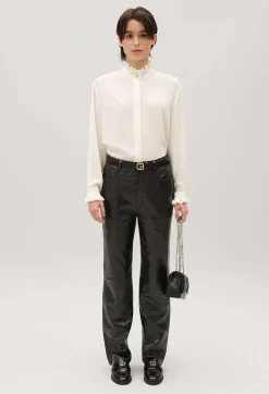 Claudie Pierlot White Shirt With Wavy Collar*Women Tops And Shirts