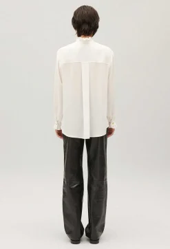 Claudie Pierlot White Shirt With Wavy Collar*Women Tops And Shirts