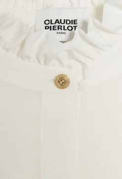 Claudie Pierlot White Shirt With Wavy Collar*Women Tops And Shirts