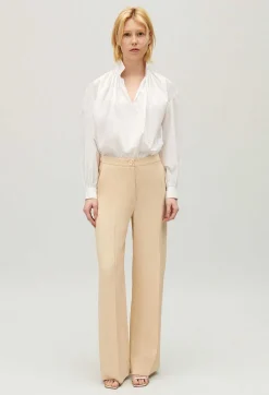 Claudie Pierlot Wide-Leg Beige Trousers*Women Jeans And Trousers