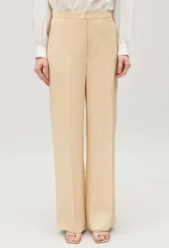 Claudie Pierlot Wide-Leg Beige Trousers*Women Jeans And Trousers
