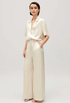 Claudie Pierlot Wide-Leg Trousers With Smocked Waistband*Women Jeans And Trousers
