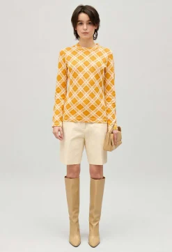 Claudie Pierlot Yellow Checked Jumper*Women Sweaters And Cardigans