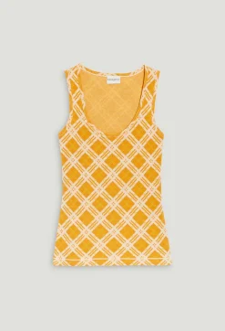 Claudie Pierlot Yellow Checked Vest Top*Women Tops And Shirts